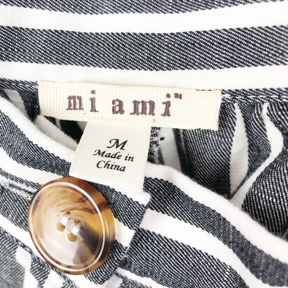 SK50 Miami striped button front a-line skirt - Picture 5 of 5